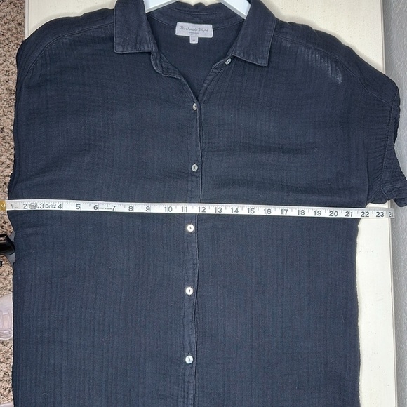 Michael Stars Allen Gauze Black Maxi Button Down Shirt Dress Size Medium - Picture 12 of 13
